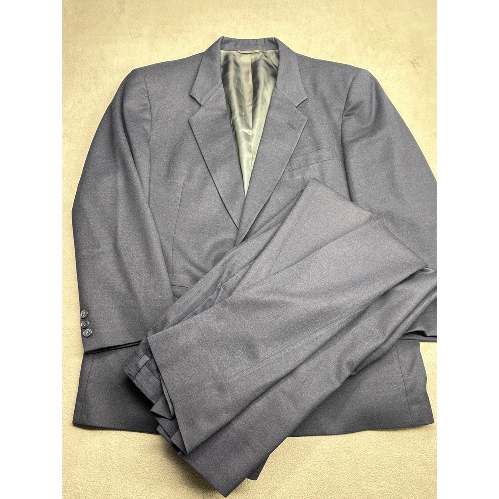 Christian Dior Monsieur Mens Navy Wool Two Button Suit Blazer Pants Size Unknown